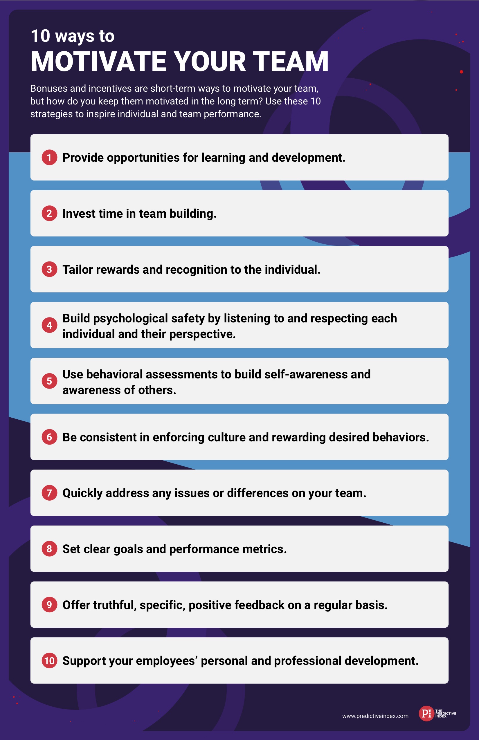 10 ways to motivate your team