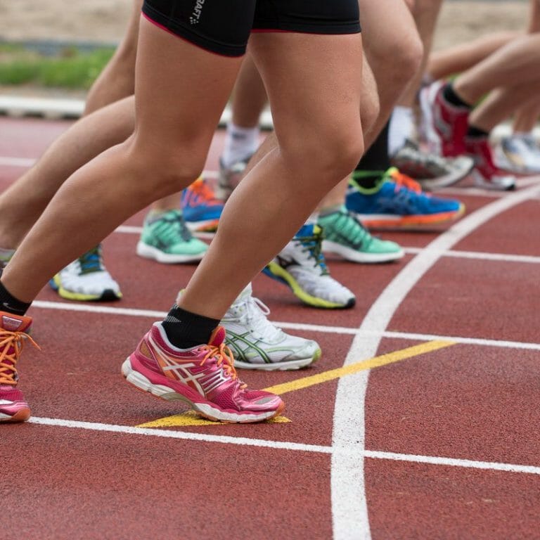 Runners preparing to start race