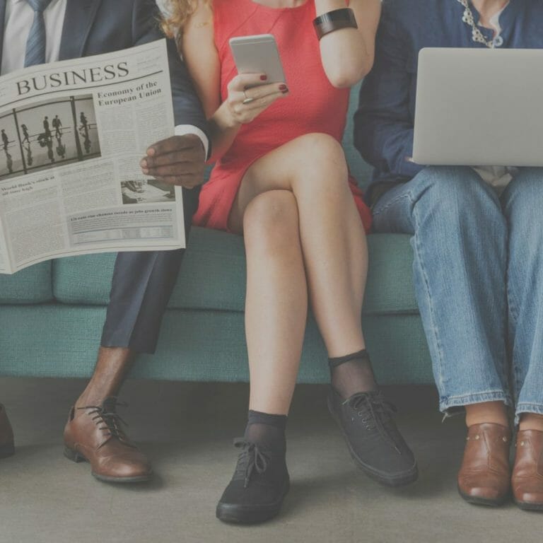 Millennials sitting on couch