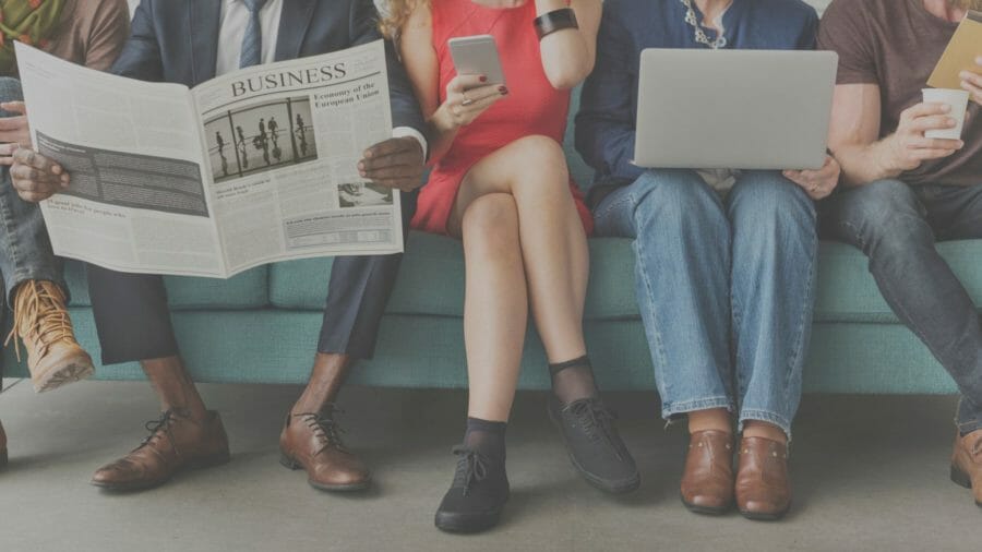 Millennials sitting on couch