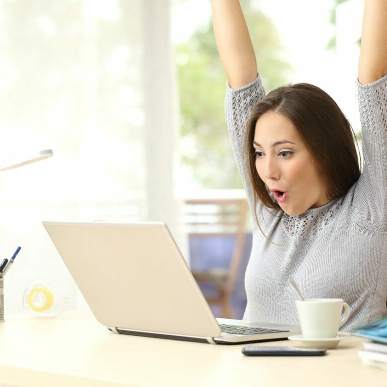 Woman cheering