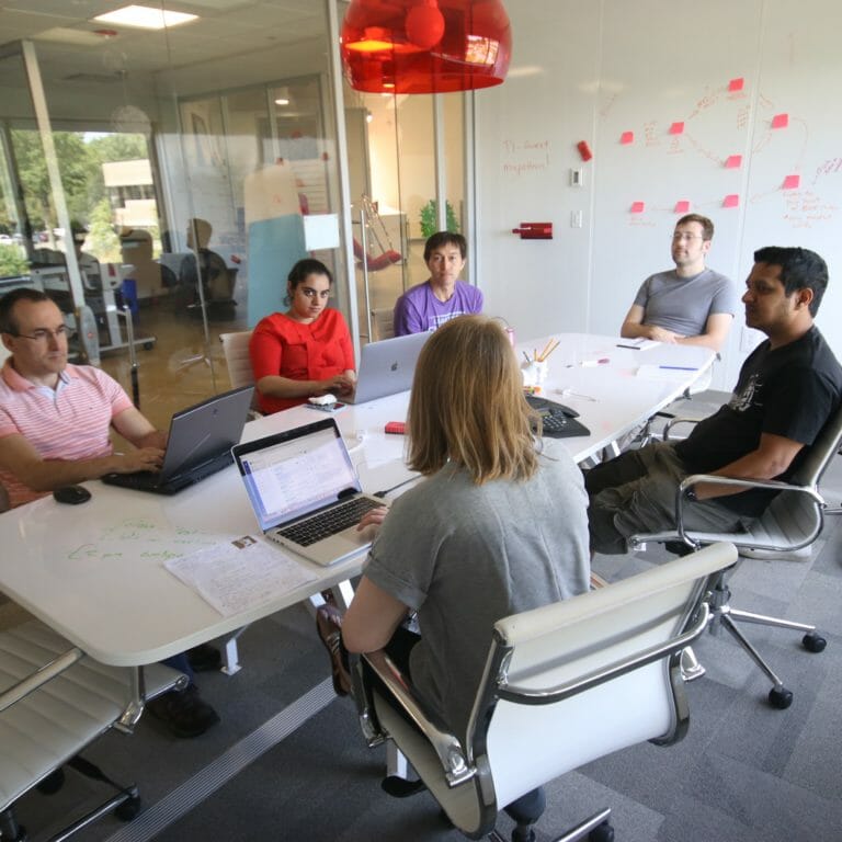 Coworkers in conference room