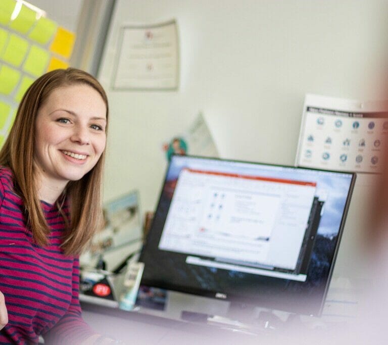 Employee smiling