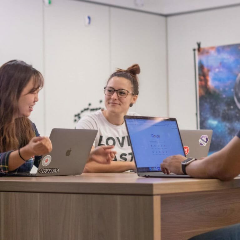 happy employees in meeting