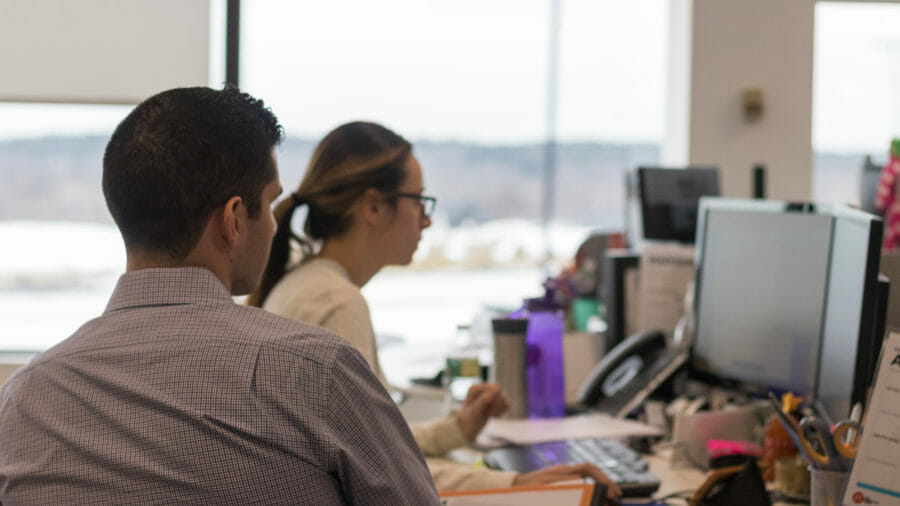 Accountants working in office