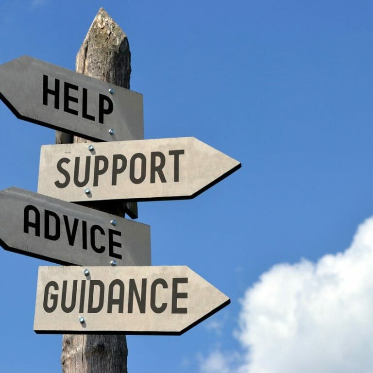 Help, support, advice, guidance arrows