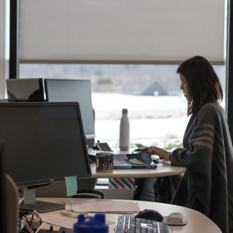 woman working at computer