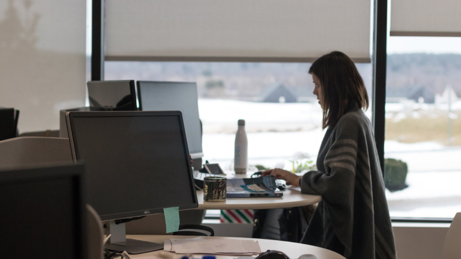 woman working at computer