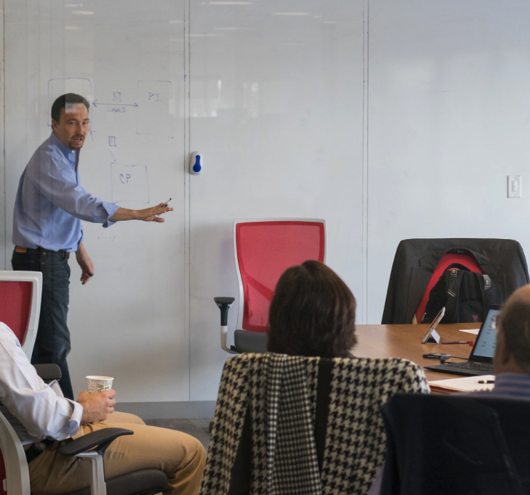 Employees in meeting