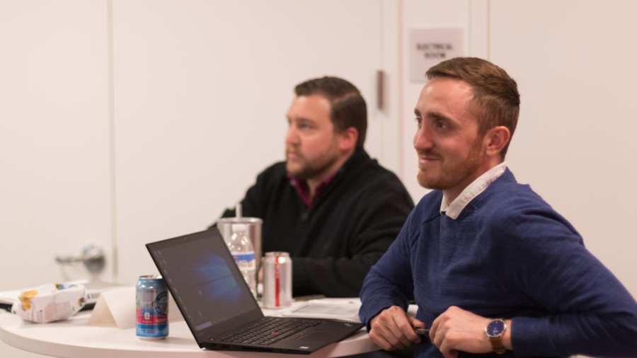 Employees in meeting